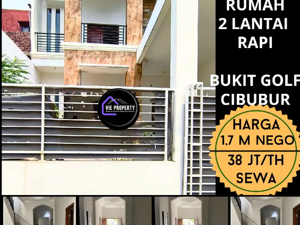 Disewakan murah rumah rapi 2 lantai di Bukit Golf Cibubur riverside