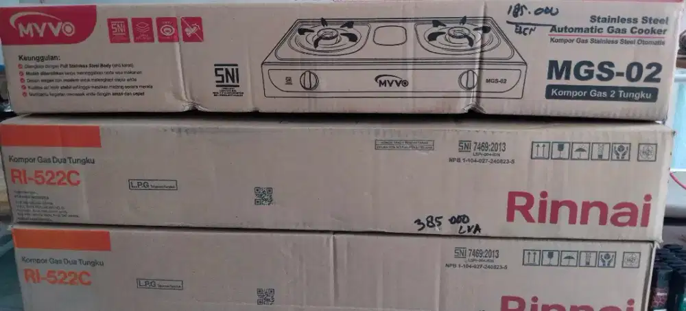 KOMPOR GAS MYVO DAN RINNAI
