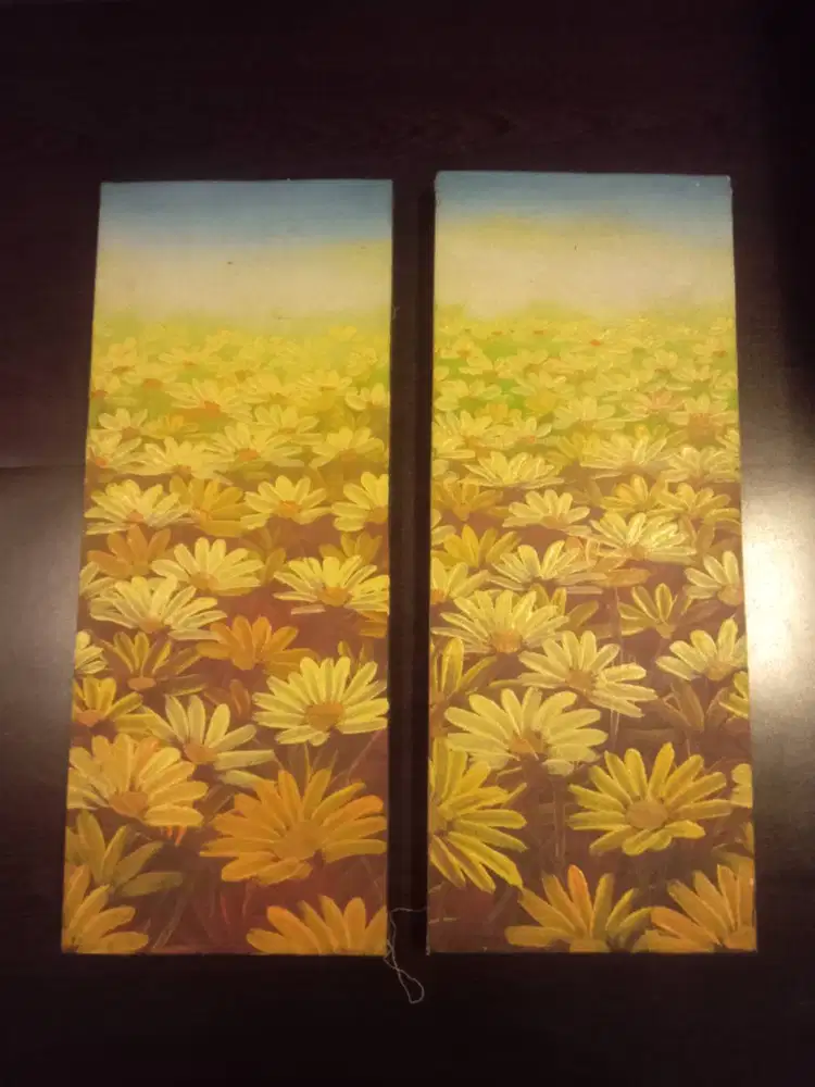 Lukisan kanvas bunga set 20x2x50cm