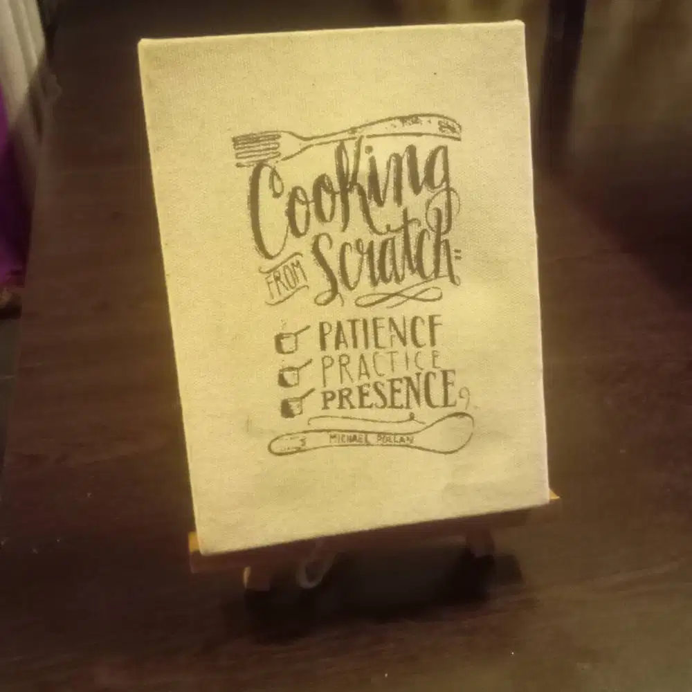 Pajangan canvas printing standing kayu 17x3.5x23cm