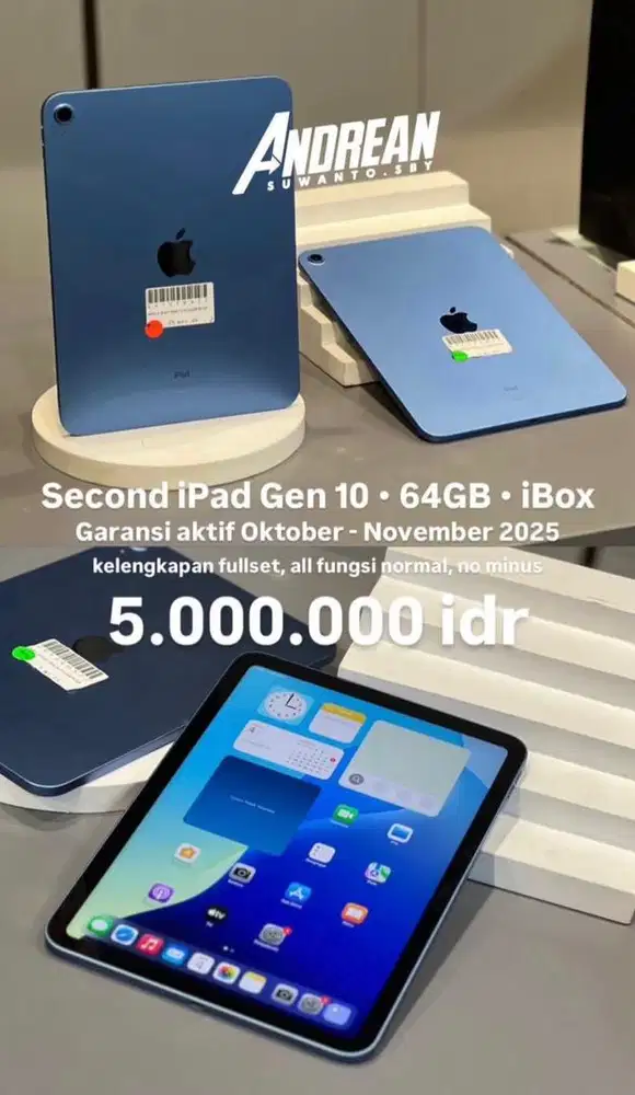 Second Ipad Gen 10 wifi 64gb Ibox