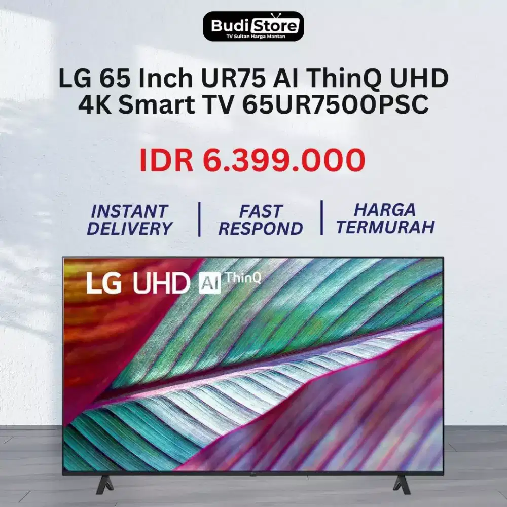 LG 65 Inch UR75 AI ThinQ UHD 4K Smart TV 65UR7500PSC