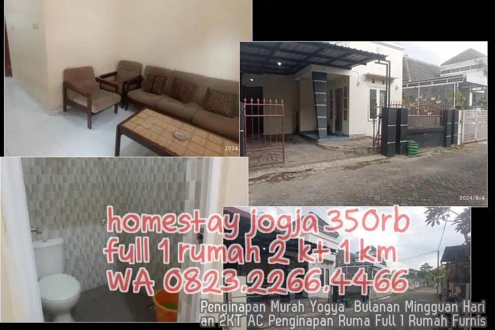 Penginapan Murah Yogya  Bulanan Mingguan Harian 2KT AC Penginapan Ruma