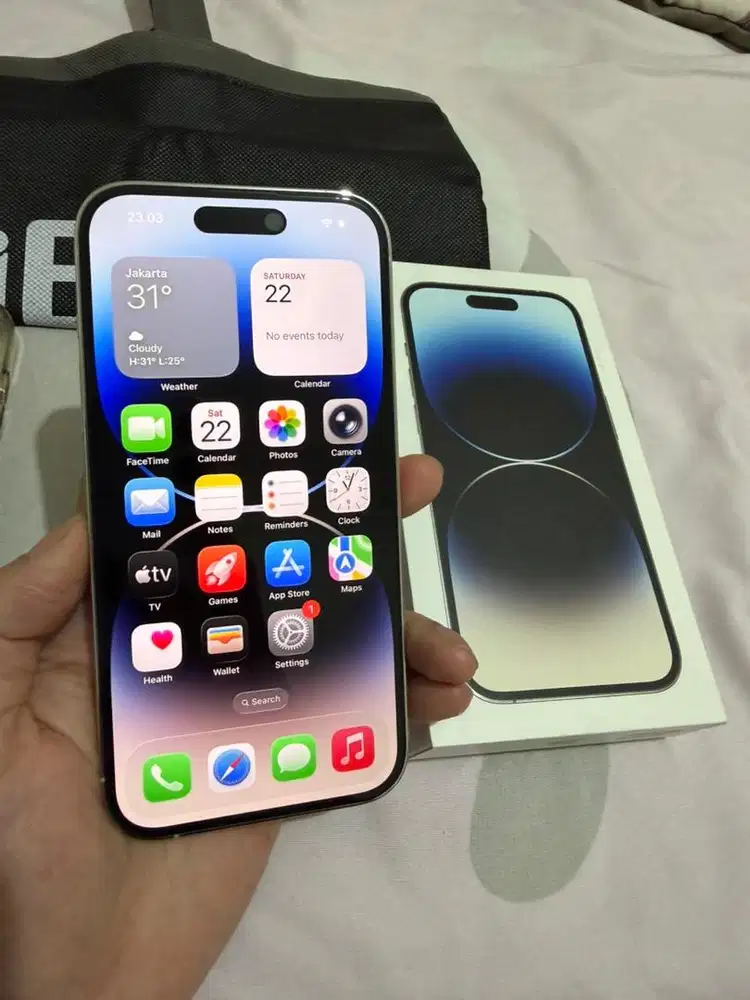 Iphone 14 Pro Silver 128GB Mulus (IBOX)