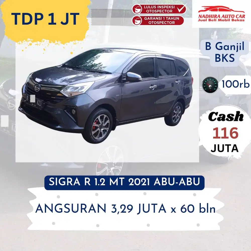 Promo Kredit DP 1 Juta Sigra R 1.2 MT 2021 Abu-abu
