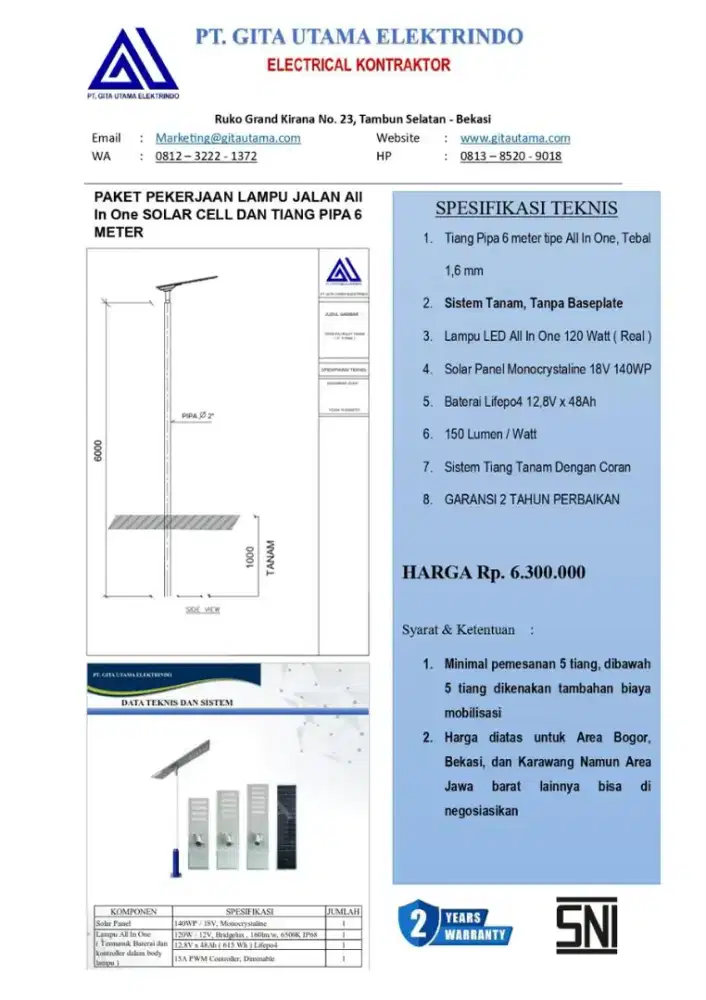 JASA PEMASANGAN LAMPU JALAN