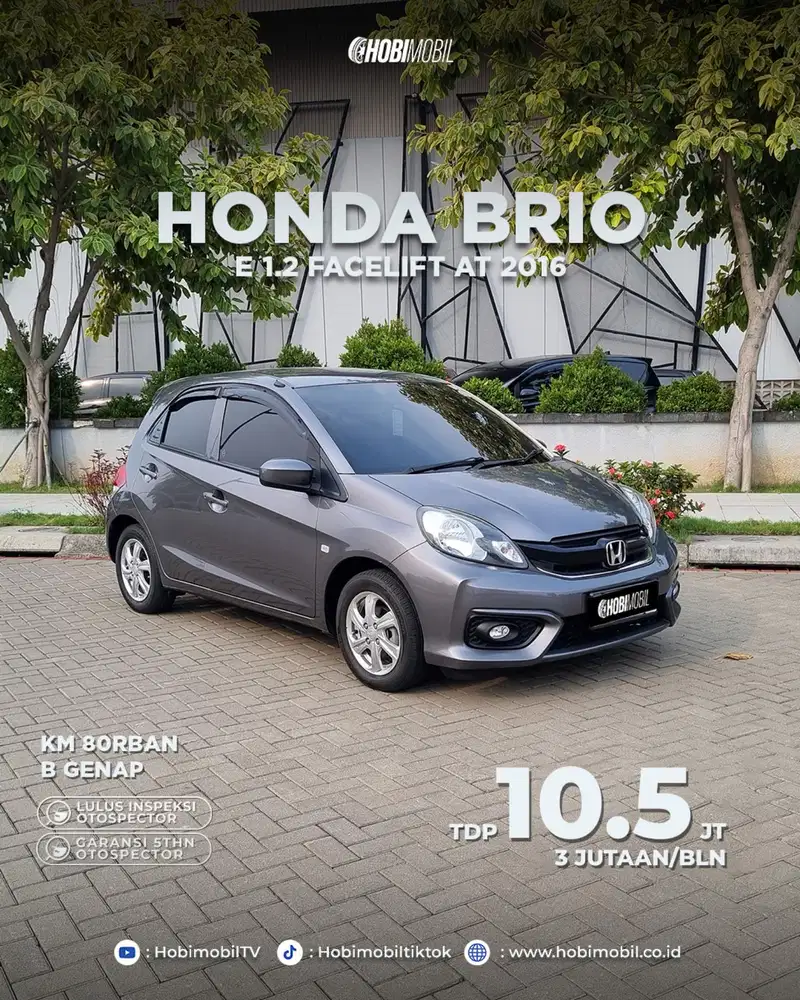 Honda Brio e 1.2 at 2016 garansi mesin transmisi 5th