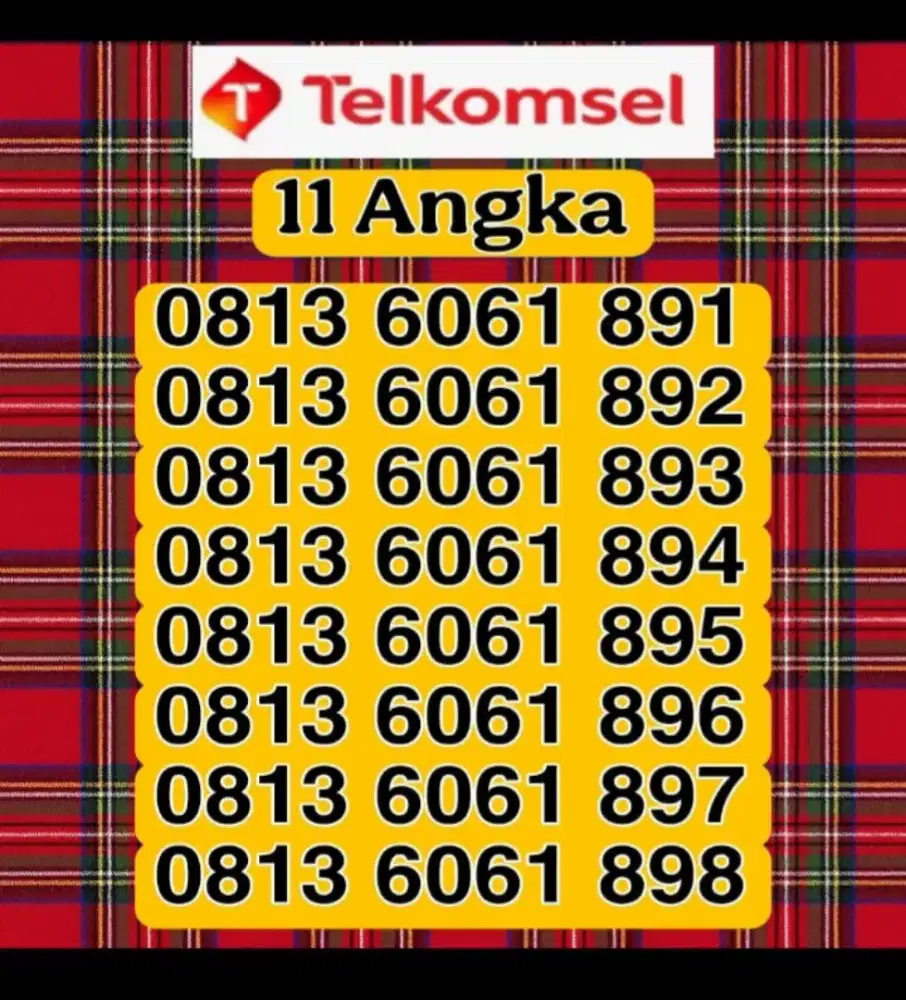 Kartu simpati 11 dijit kepala 606