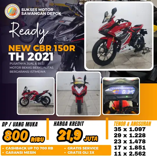 DP 800 CASH KREDIT HONDA NEW CBR 150R LED TH 2021 MULUS BERGARANSI