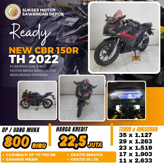 HONDA NEW CBR 150R LED TH 2022 MULUS BISA CASH KREDIT BERGARANSI