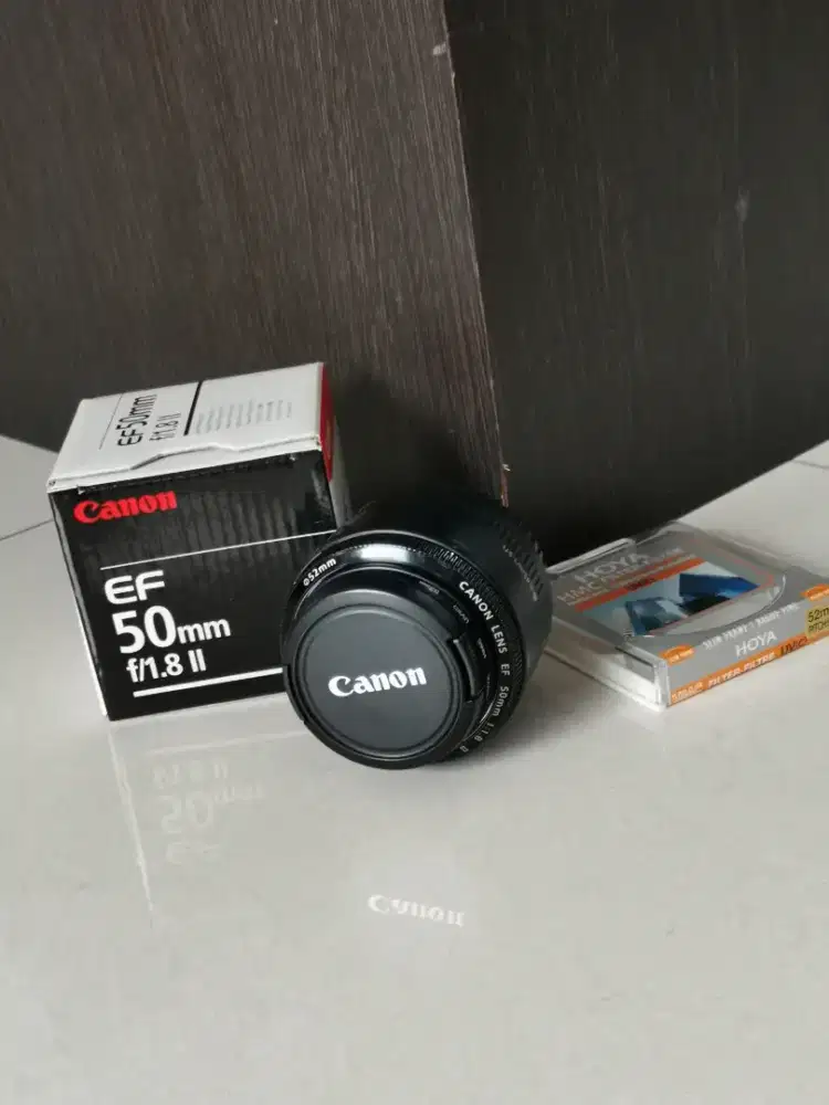 Lensa Canon EF 50 mm f/1.8 II include filter UV Hoya