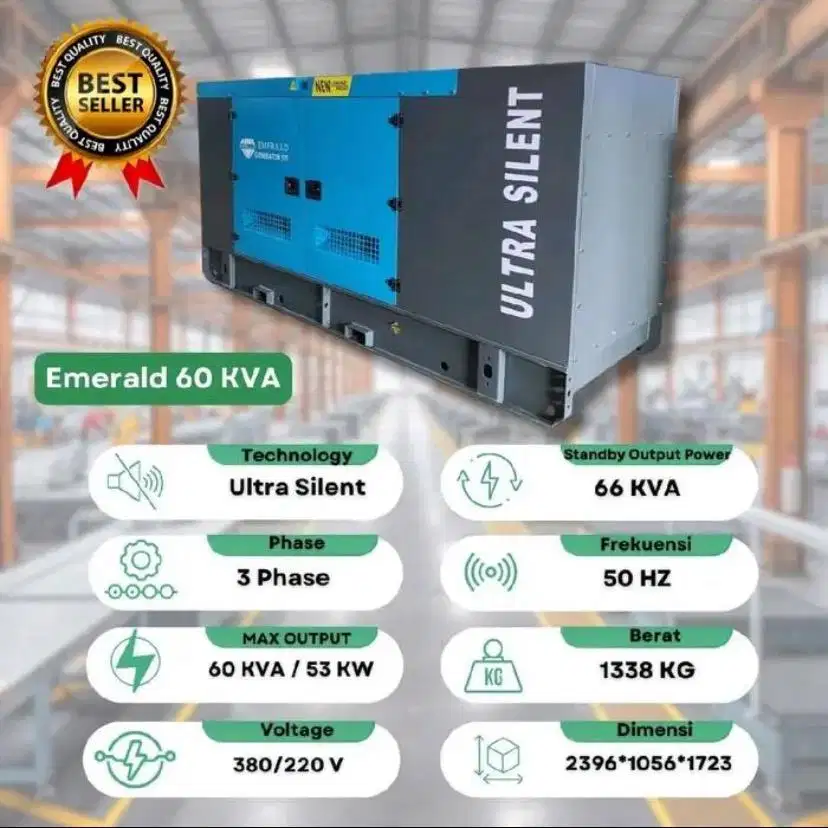 Genset 60 KVA SILENT EMERALD
