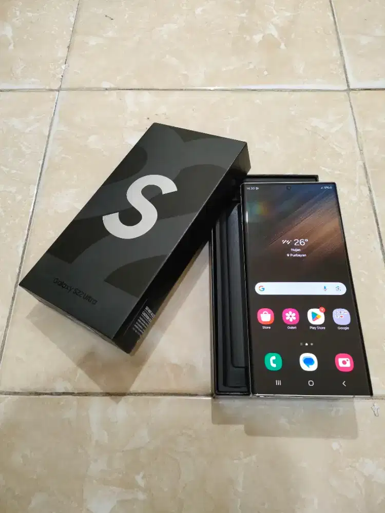 Samsung s22 ultra 5G 12/256 ex resmi white mulus fullset ori