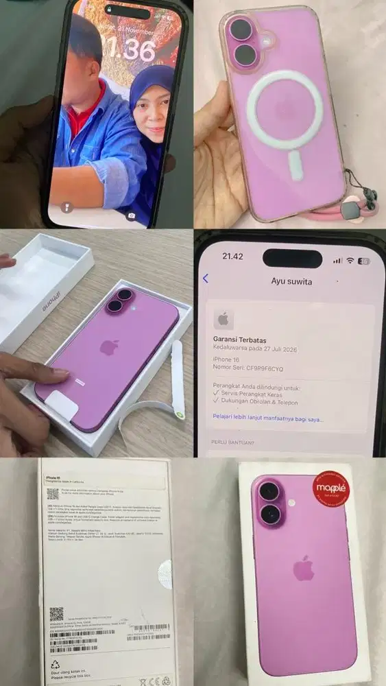 Iphone 16 pink 128gb mulus