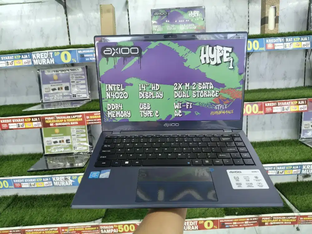 PROMO LAPTOP BARU MURAH AXIOO HYPE1 RAM4 N4020 SSD 128 | KREDIT RP 0