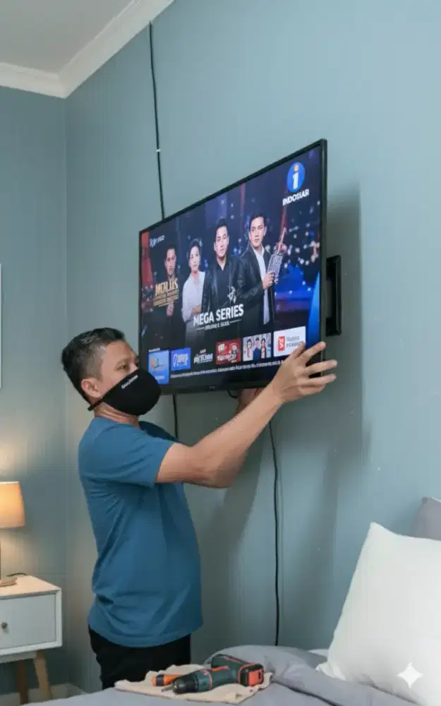 pasang & jual bracket buat gantungan tv led lcd di tembok rapih nyaman