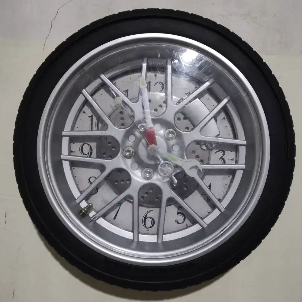 Jam Dinding Roda Sterling & Noble Ideal untuk Ruang Garasi Tools Glows