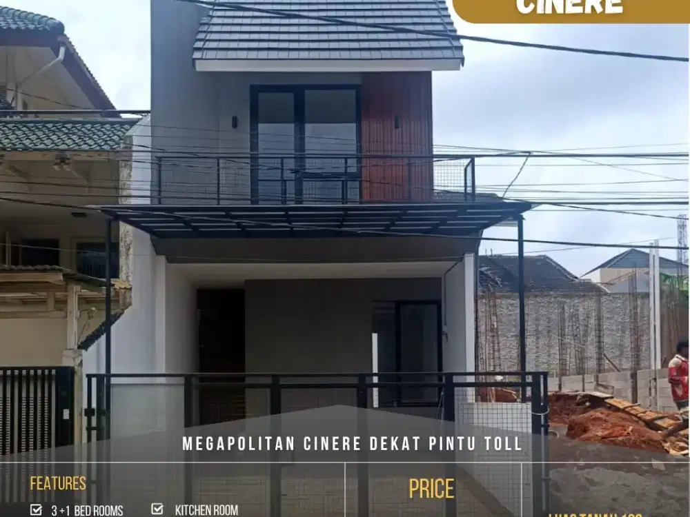 DIJUAL CEPAT Rumah Baru Modern Tropical di CINERE Megapolitan