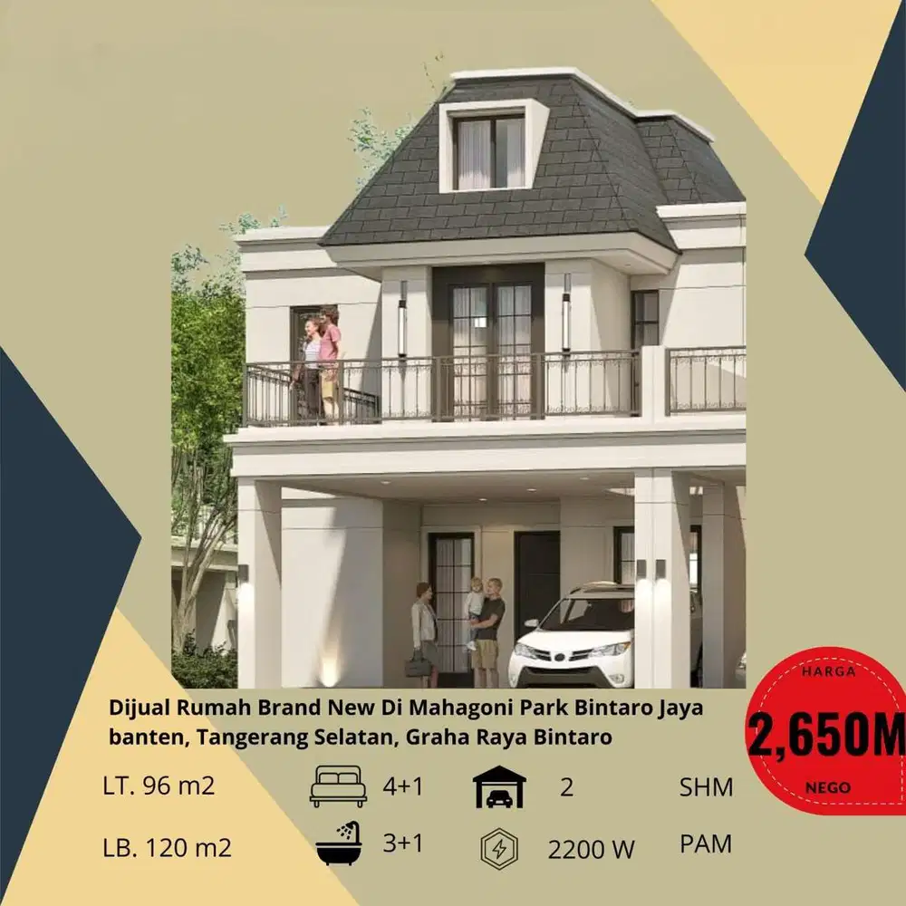 Dijual Rumah Baru (On-Progres) Di Mahagoni Park Bintaro