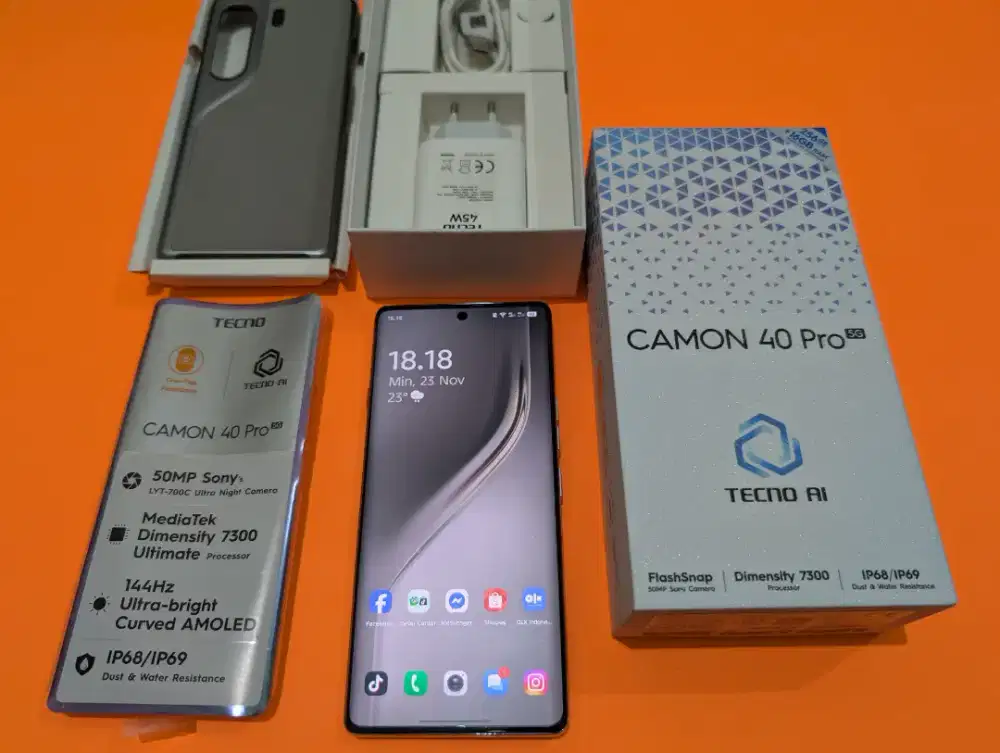 Tecno Camon 40 Pro 5G (8/256) Mulus Fullset Original