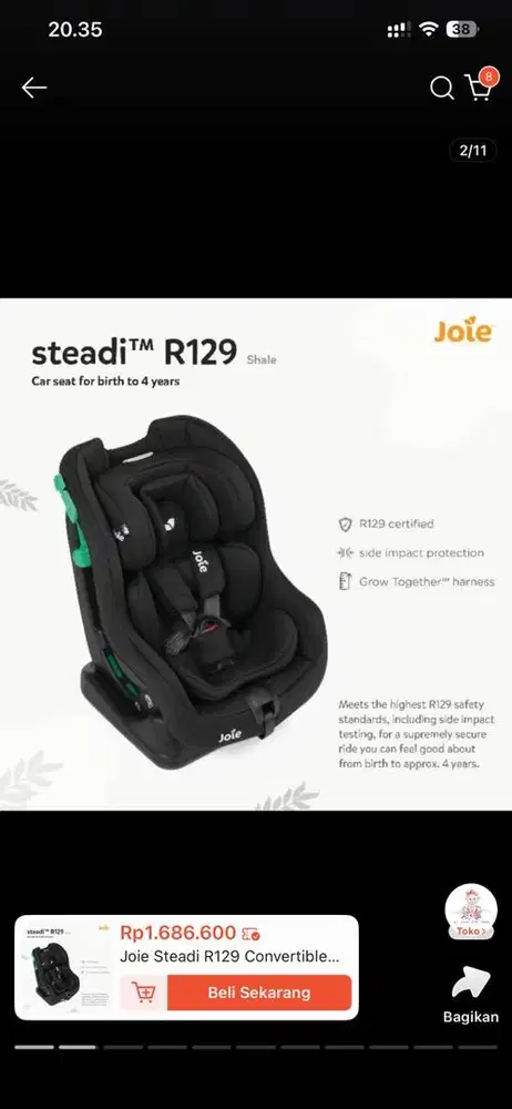 carseat joie good kondisi