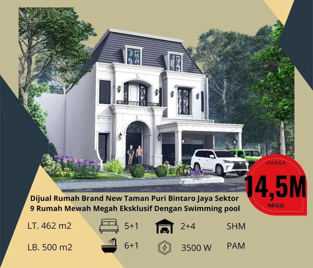 Dijual Rumah Mewah+Swimmingpool Di Taman Puri Bintaro Jaya