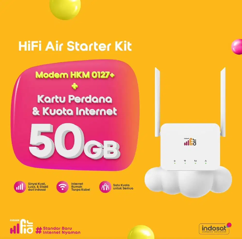 Indosat HiFi Air HKM 0127 Wifi Modem 4G LTE - HKM 0127 WHITE