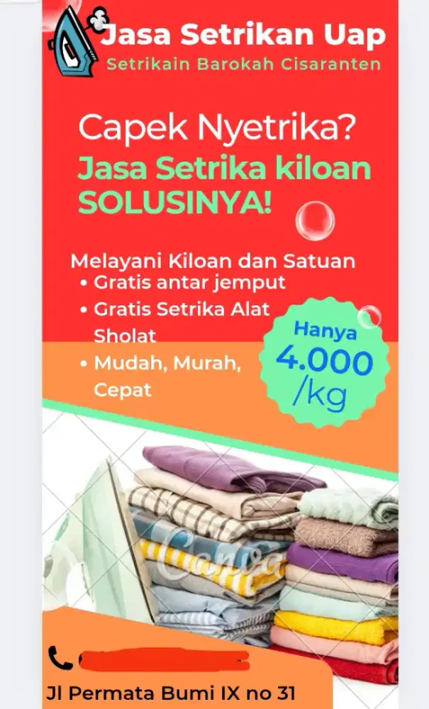Jasa setrika kiloan