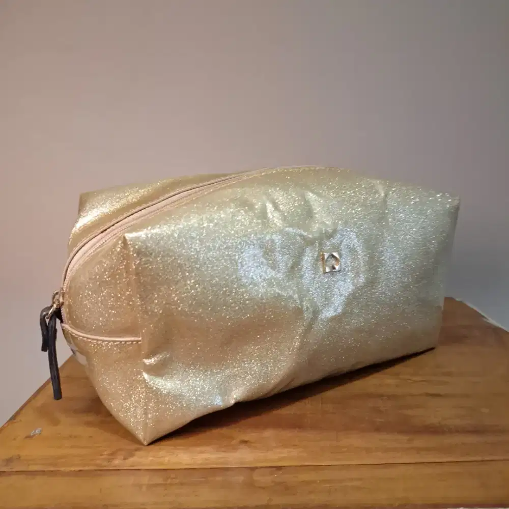 Tas Kosmetik Multifungsi Brand Kate Spade Golden Motif  Mini Pouch