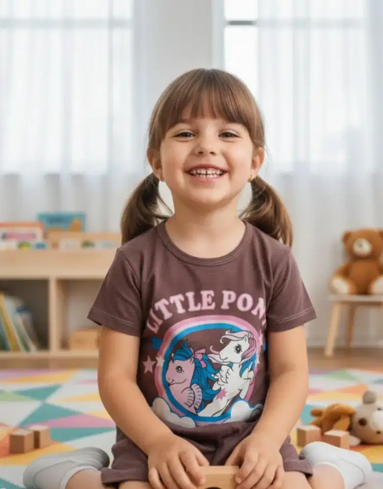 Kaos katun karakter anak perempuan litte pony new stuff