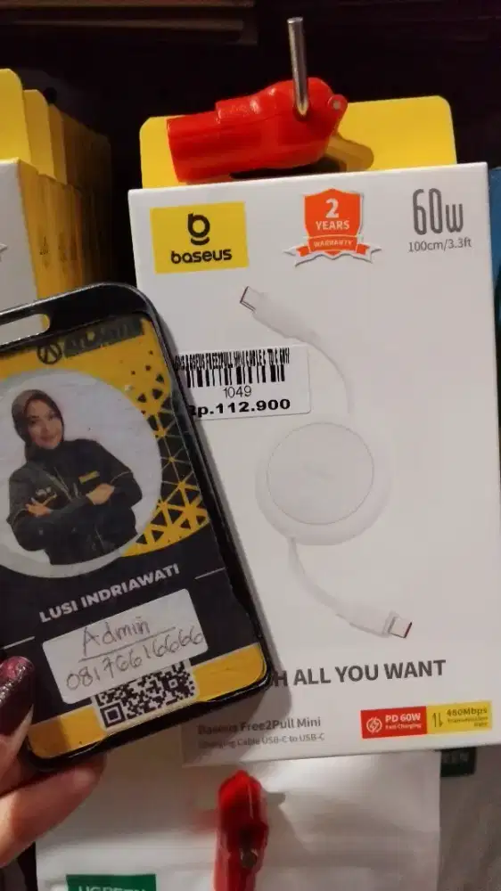 BASEUS FREE2 PULL MINI CABLE C TP C 60W | ATLANTIS DAHSYAT