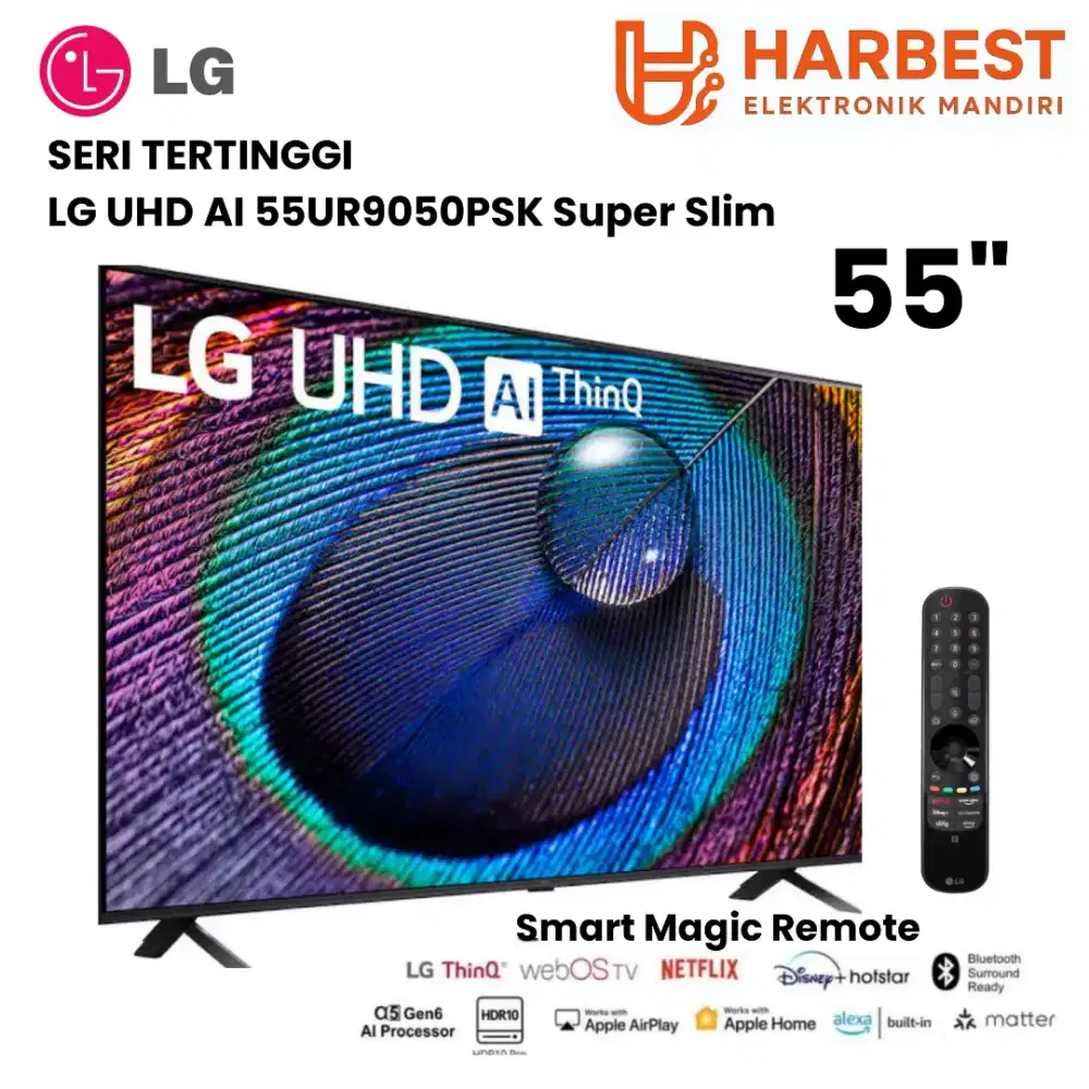 SERI TERTINGGI! LG 4K UHD Smart TV 55 WebOS 55UR90500PSK Magic Remote