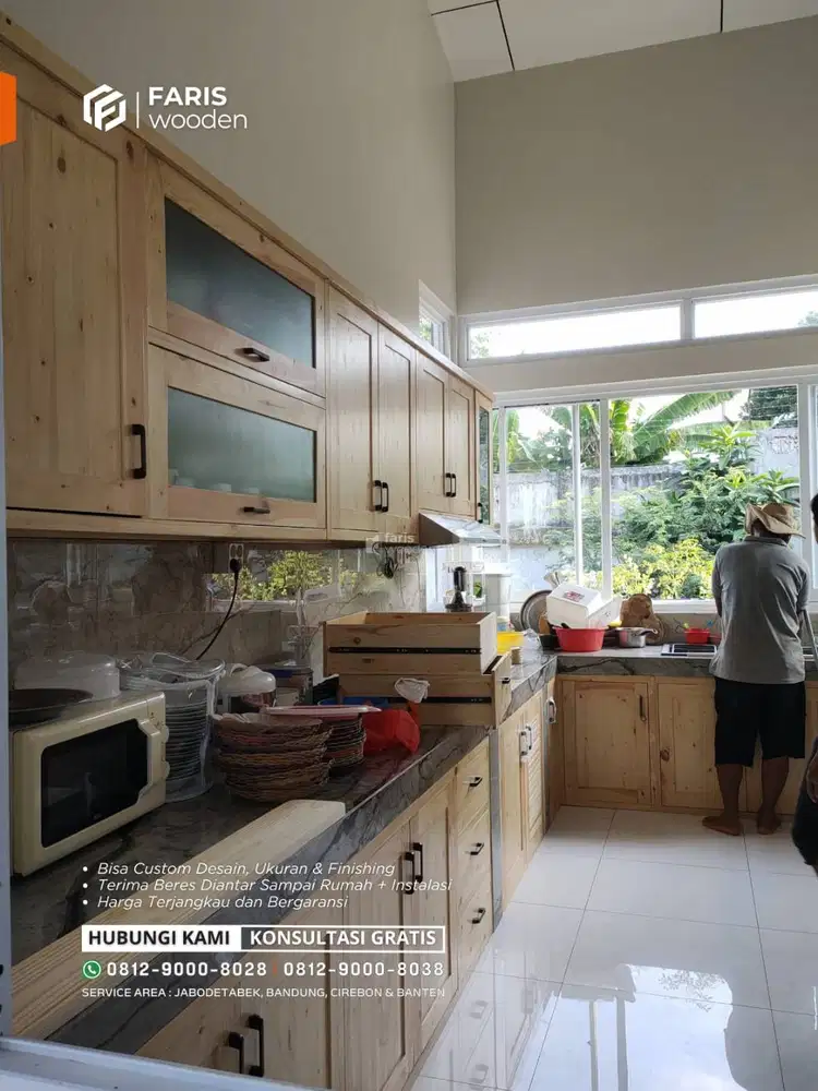 Promo Kitchen Set & Lemari Custom Material Kayu Jati Belanda.