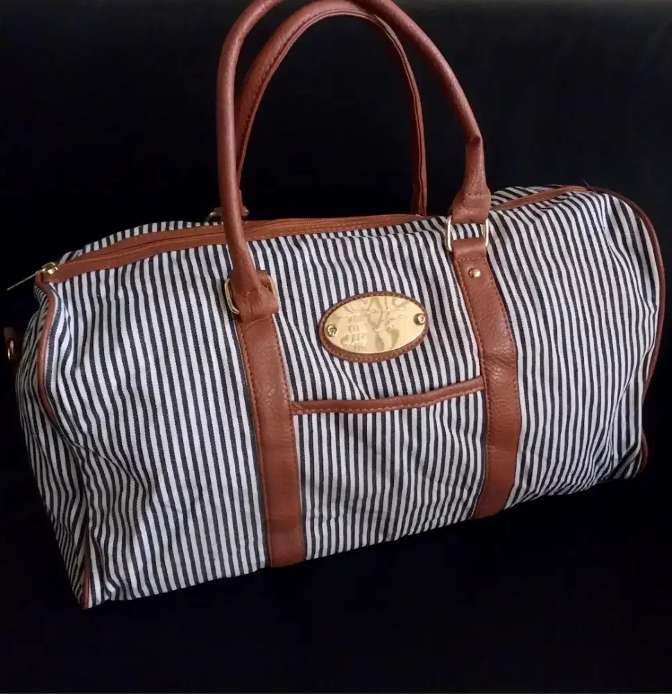 tas hand bag wanita kanvas mix kulit asli preloved