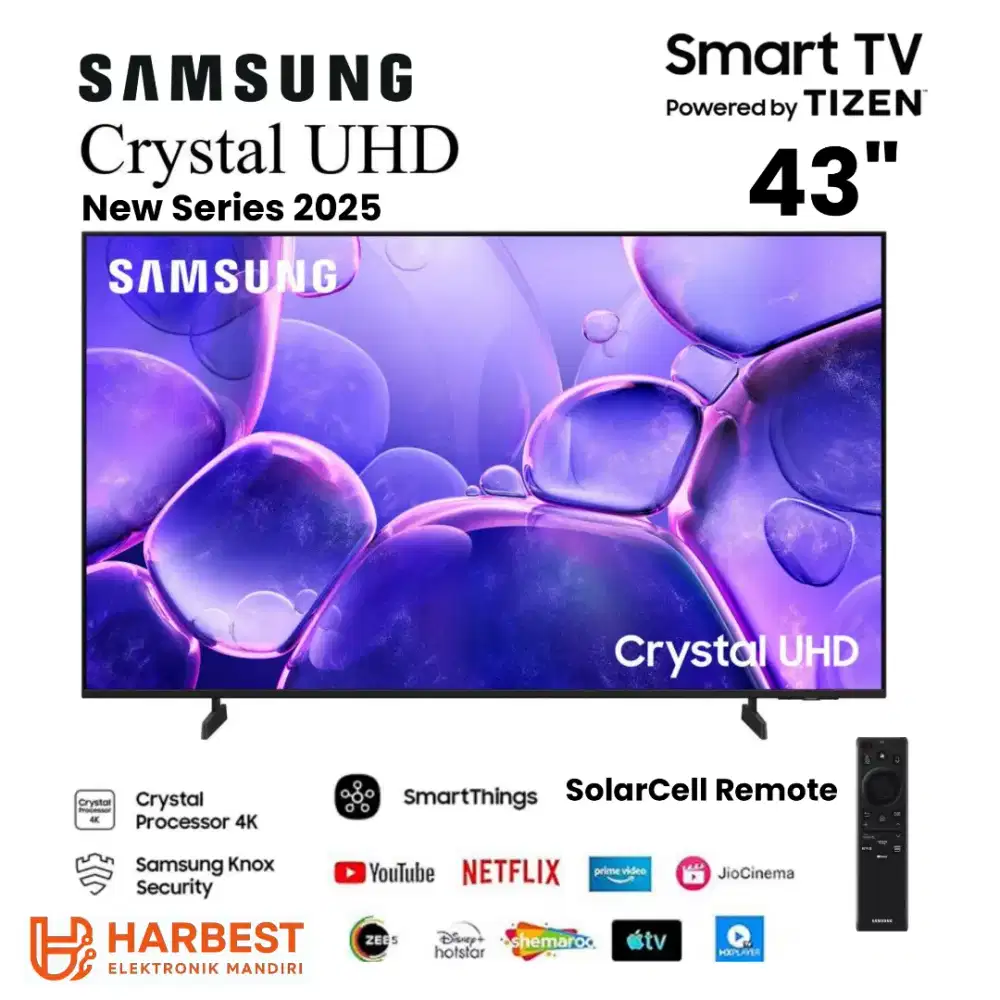SAMSUNG Crystal 4K UHD Smart TV 43 Inch TizenOS 43U8000F AIRPLAY 2025