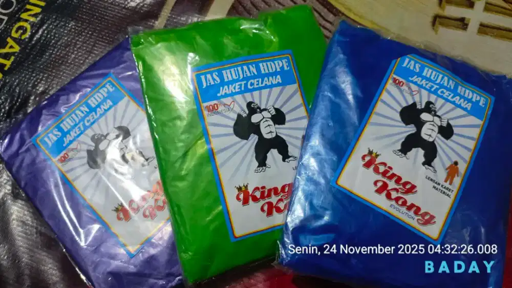 Jas hujan plastik tebal baju dan celana