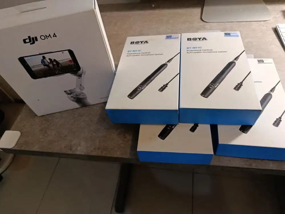 Gimbal Dji OM 4 dan Boya Cardioid M11C - bekas pakai studio