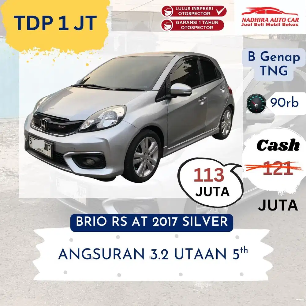 Promo Kredit DP 1 Juta Brio RS AT 2017 Silver