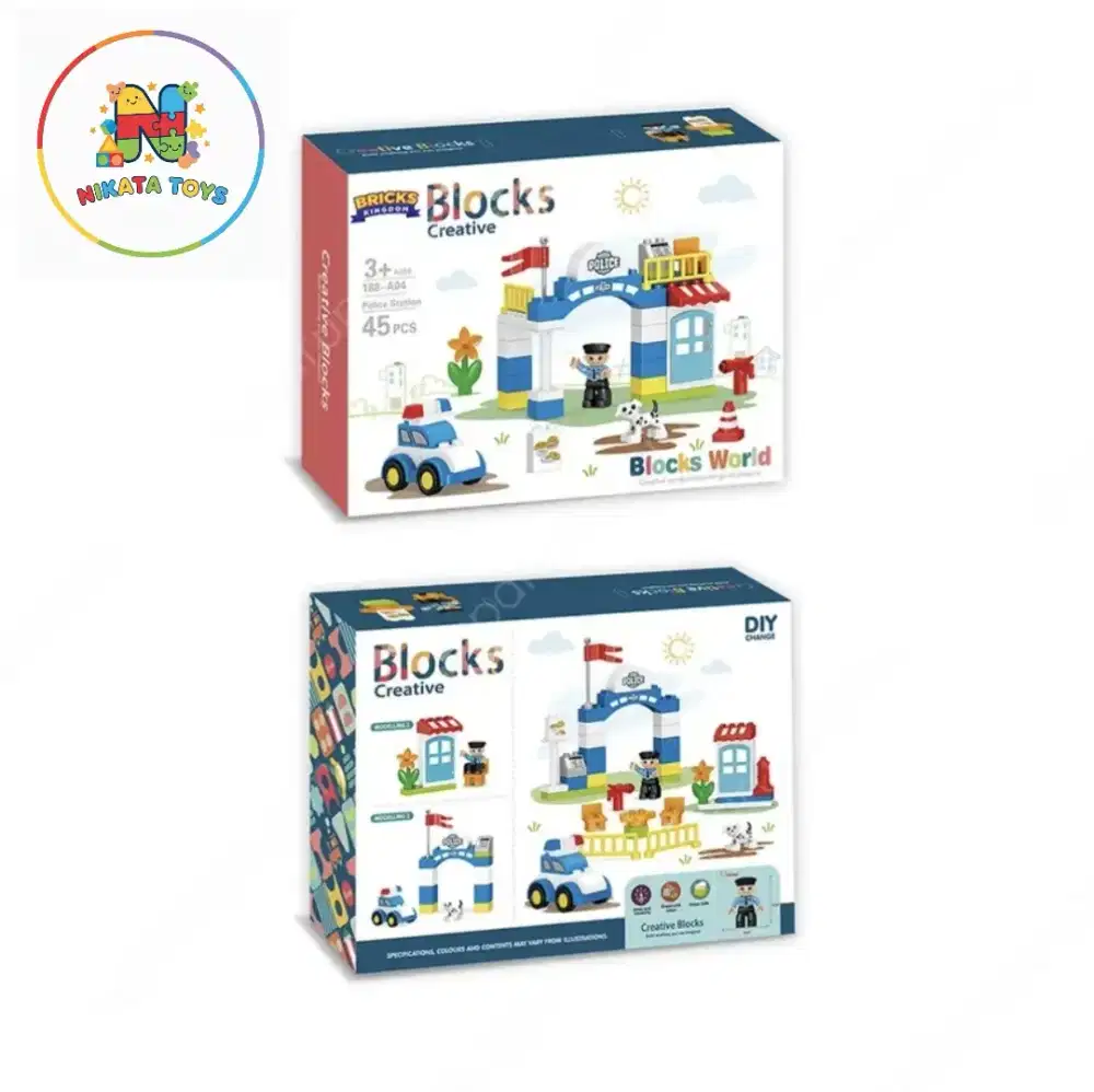 Bricks Kingdom Set 45 Pcs Big Building Blocks Police