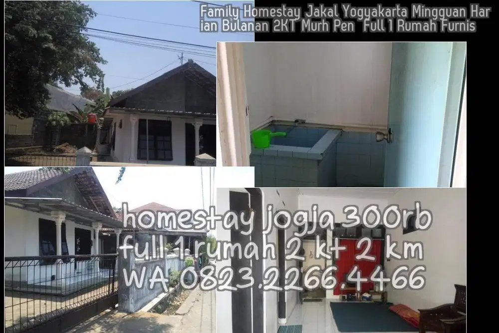 Family Homestay Jakal Yogyakarta Mingguan Harian Bulanan 2KT Murh Pen