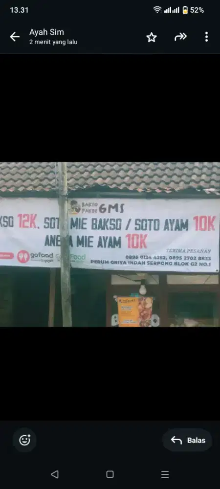 Dijual lapak baso pakde utk jualan baso yg berdiri Sudah puluhan tahun