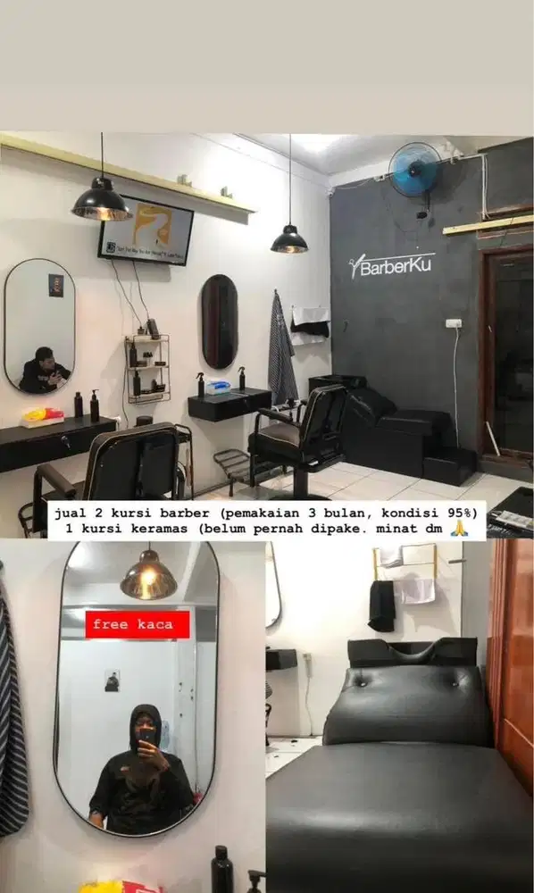 Kursi cukur Perlengkapan  usaha cukur 1 set barbershop