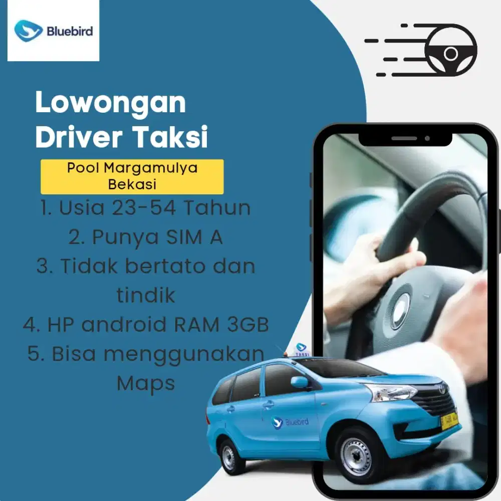 Lowongan Driver Taxi Bluebird