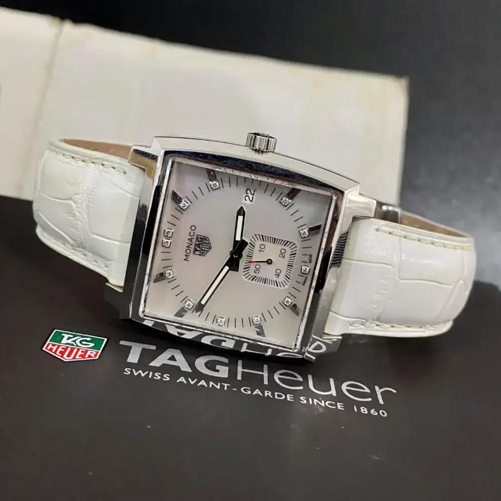 [For Sale] TAG Heuer Monaco WAW131B MOP dial diamond index 37mm quartz