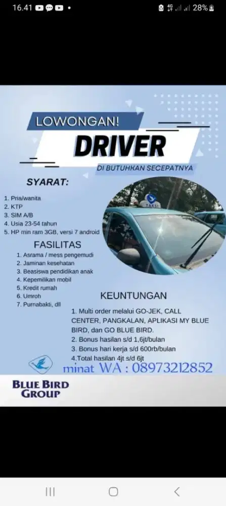 LOWONGAN TAKSI BIRU