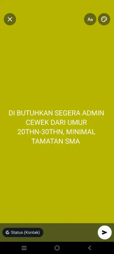 Lowongan kerja sebagai Admin