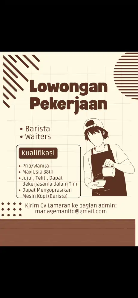 Lowongan kerja Barista Waiters