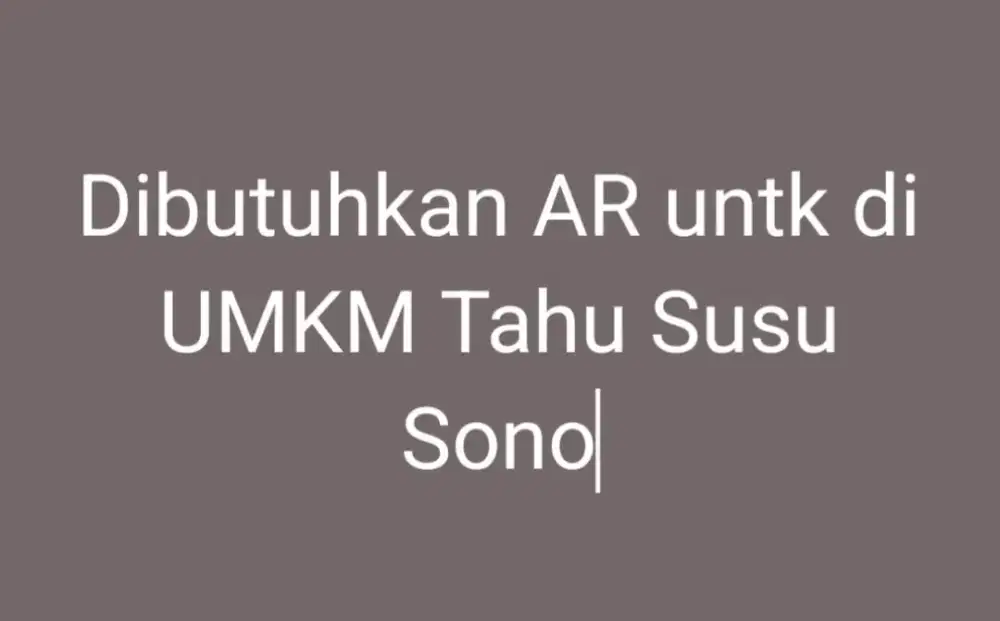 Dibutuhkan Account Receivable