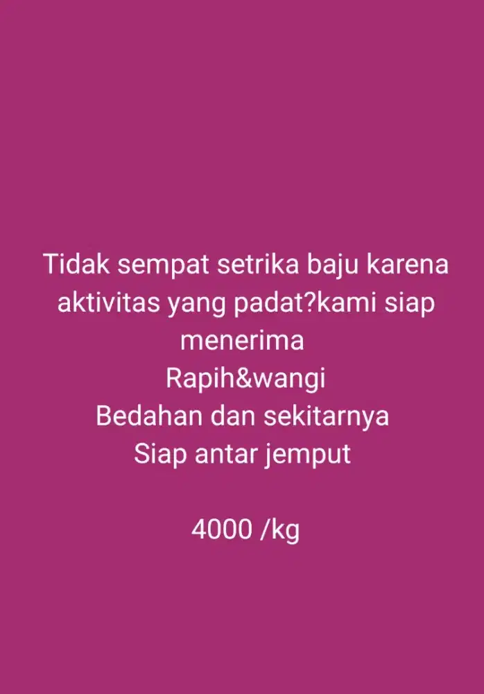 Jasa Setrika Rumahan