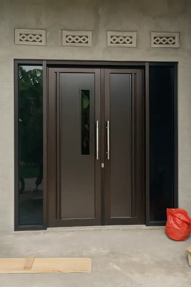 Partisi kaca aluminium